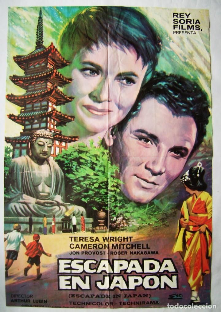 Cinema: ESCAPADA EN JAP&Oacute;N, con Cameron Mitchell POSTER 67 X 99 cms.1969. Dise&ntilde;o: ESC.