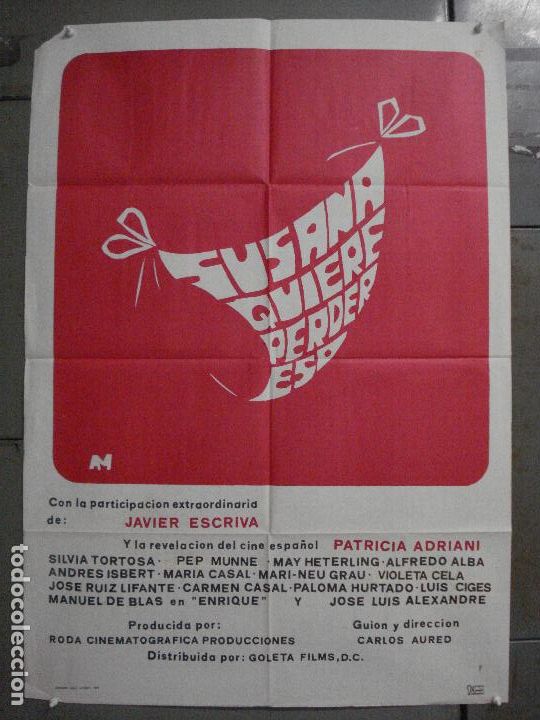 Cin&eacute;ma: CDO L189 SUSANA QUIERE PERDER ESO CARLOS AURED PATRICIA ADRIANI POSTER ORIGINAL 70X100 ESTRENO