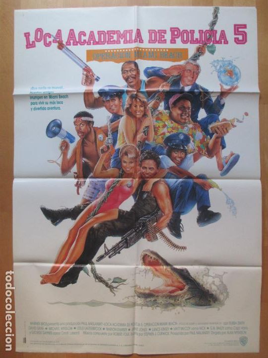 Cinema: CARTEL CINE, LOCA ACADEMIA DE POLICIA 5, OPERACION MIAMI BEACH, PAUL MALANSKY, 1988, C420