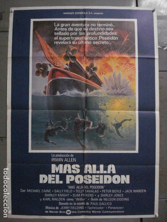 Cine: CDO L535 MAS ALLA DEL POSEIDON MICHAEL CAINE POSTER ORIGINAL 70X100 ESTRENO