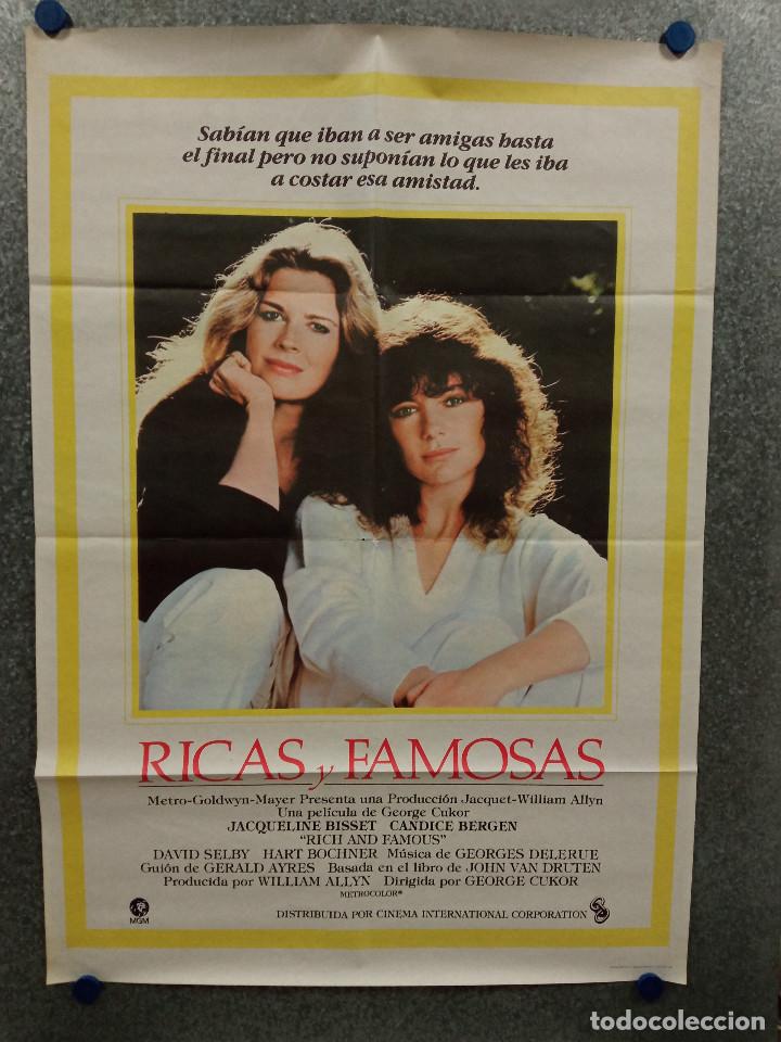 Kino: Ricas y famosas. Jacqueline Bisset, Candice Bergen. A&Ntilde;O 1982. POSTER ORIGINAL