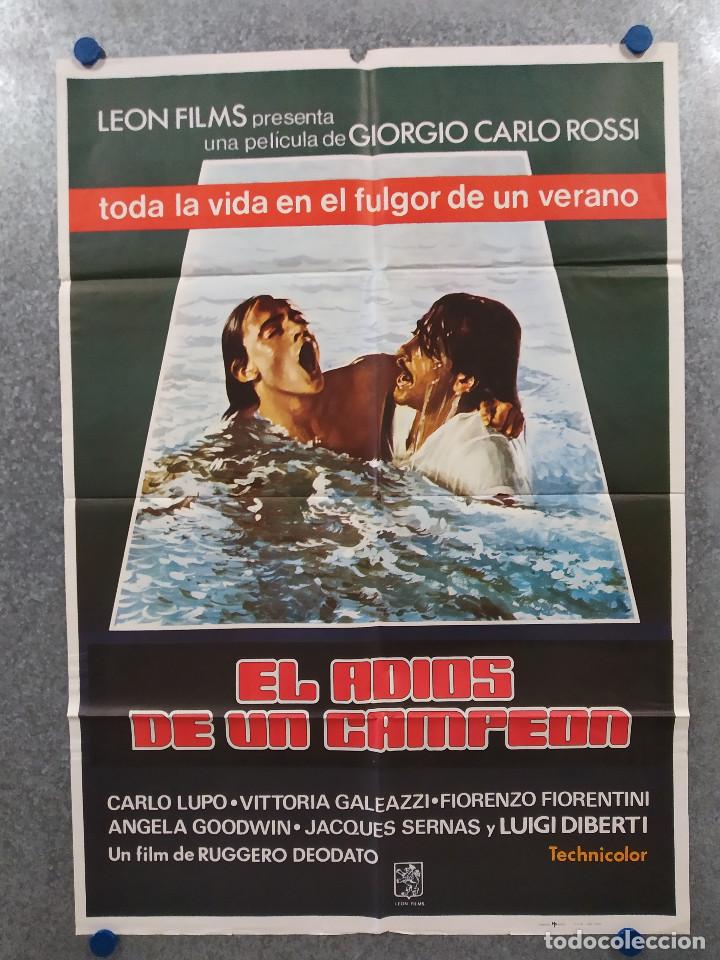 Kino: EL ADIOS DE UN CAMPEON. CARLO LUPO, VITTORIA GALEAZZI, RUGGERO DEODATO. A&Ntilde;O 1978 POSTER ORIGINAL