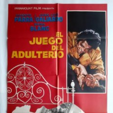 Cine: ANTIGUO CARTEL CINE EL JUEGO DEL ADULTERO VICENTE PARRA J L GALIARDO 1973 JANO RV P137. Lote 277301323