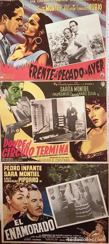 Kino: SARA MONTIEL.EL ENAMORADO.DONDE EL C&Iacute;RCULO TERMINA.FRENTE AL PECADO DE AYER.POSTERS