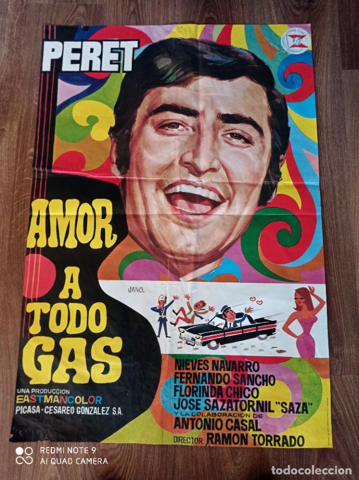 Cine: Antiguo cartel de cine original años 60 Amor a todo gas - Foto 1 - 281062053