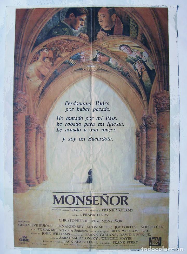 Cinema: MONSE&Ntilde;OR, con Fernando Rey. POSTER. 70 X 99,5 cms.1982.