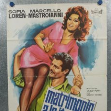 Cinéma: MATRIMONIO A LA ITALIANA. SOPHIA LOREN, MARCELLO MASTROIANNI. AÑO 1972. POSTER ORIGINAL. Lote 283805433