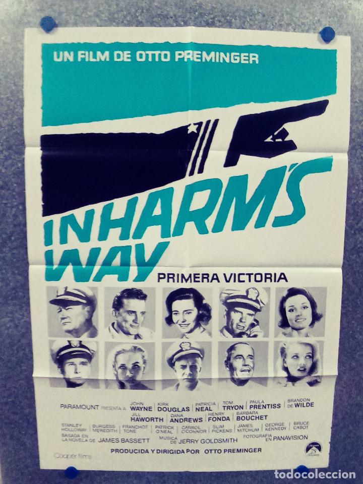 Kino: Primera victoria. John Wayne, Kirk Douglas, Patricia Neal. POSTER ORIGINAL A&Ntilde;OS 80