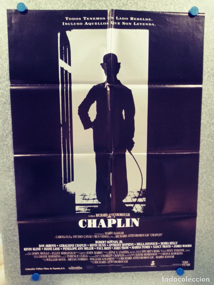 Kino: CHAPLIN. Richard Attenborough. Anthony Hopkins, Milla Jovovich. A&Ntilde;O 1992. POSTER ORIGINAL