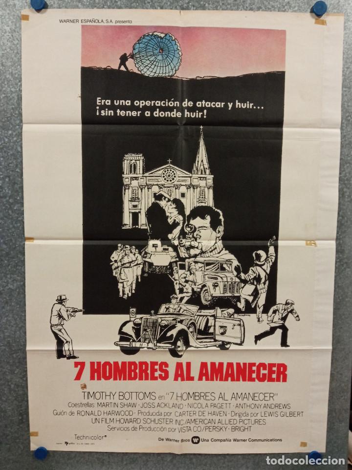 Kino: Siete hombres al amanecer. Timothy Bottoms, Martin Shaw. A&Ntilde;O 1977. POSTER ORIGINAL