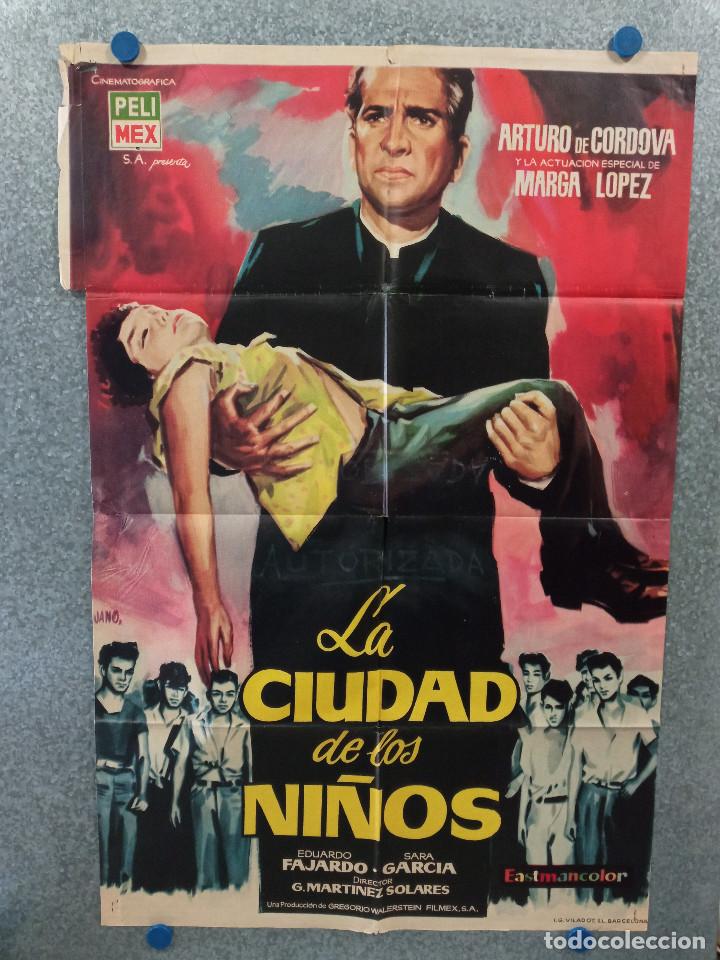 Kino: La ciudad de los ni&ntilde;os. Arturo de C&oacute;rdova, Marga L&oacute;pez, Sara Garc&iacute;a. . POSTER ORIGINAL