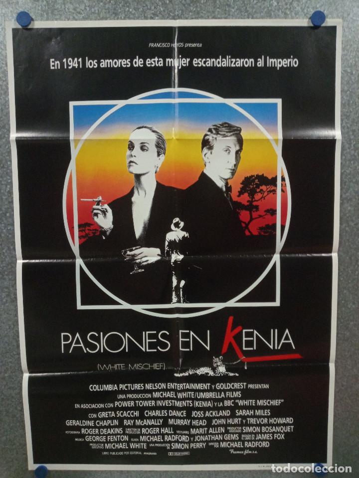 Kino: Pasiones en Kenia. Greta Scacchi, Charles Dance, Joss Ackland. A&Ntilde;O 1988. POSTER ORIGINAL