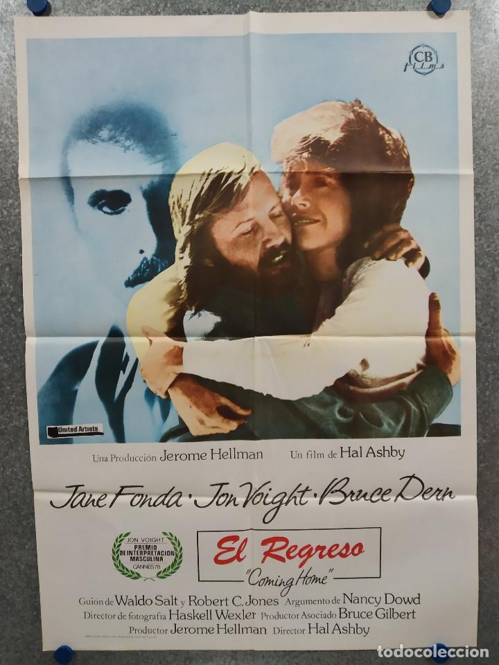 Cinema: El regreso. Jon Voight, Jane Fonda. A&Ntilde;O 1981. POSTER ORIGINAL