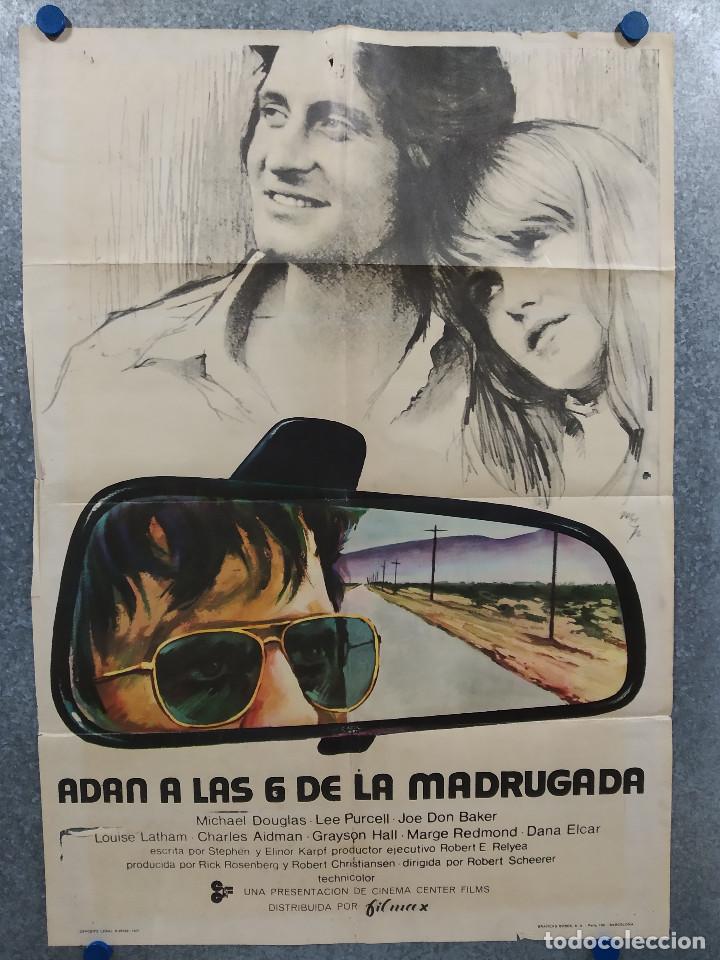 Cinema: ADAN A LAS 6 DE LA MADRUGADA. MICHAEL DOUGLAS, LEE PURCELL. A&Ntilde;O 1971. POSTER ORIGINAL