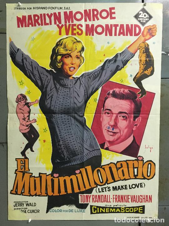 ABL29 EL MULTIMILLONARIO MARILYN MONROE SOLIGO POSTER ORIGINAL 70X100 ESTRENO LITOGRAFIA (Cine - Posters y Carteles - Musicales)