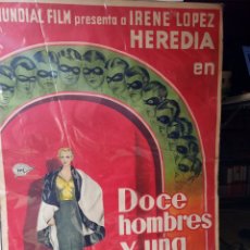 Cine: DOCE HOMBRES Y UNA MUJER IRENE LOPEZ HEREDIA POSTER ORIGINAL 70X100 ESTRENO LITOGRAFIA 1934