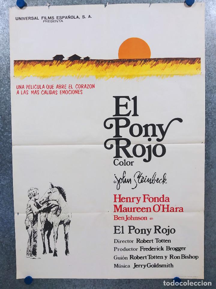 Cinema: EL PONY ROJO. HENRY FONDA, MAUREEN O'HARA . A&Ntilde;O 1973. POSTER ORIGINAL