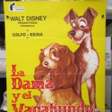 Cine: CARTEL / POSTER ORIGINAL - LA DAMA Y EL VAGABUNDO - WALT DISNEY - 1980 - MEDIDAS 100 X 70. Lote 302548913