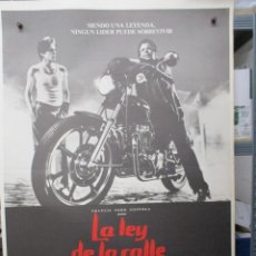 Cine: CARTEL ORIGINAL - LA LEY DE LA CALLE - FRANCIS FORD COPPOLA -100 X 70 MUY BUEN ESTADO. Lote 302645623