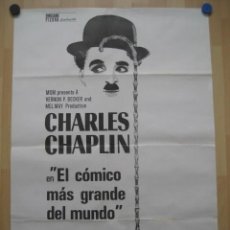 Cine: CARTEL CINE CHARLES CHAPLIN. EL COMICO MAS GRANDE DEL MUNDO. AÑO 1977. Lote 303854008