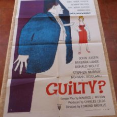 Cine: GUILTY? MOVIE POSTER, ORIGINAL, FOLDED, ONE SHEET, YEAR 1957, MADE IN U.S.A.. Lote 307780893