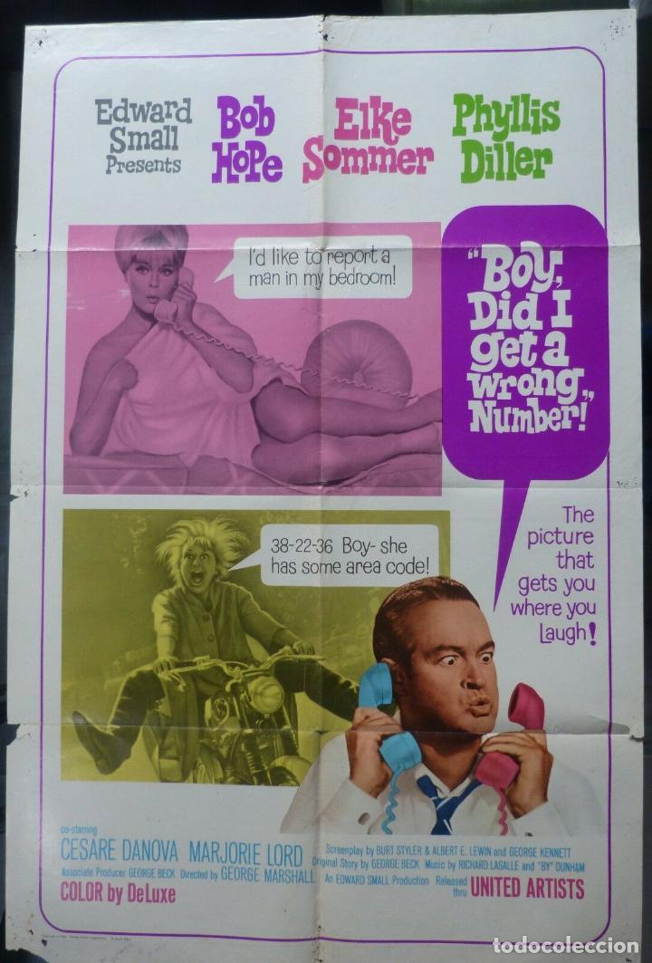 Cine: BOY I DID GET A WRONG NUMBER ! Poster Original Internacional USA,1966,Bob Hope