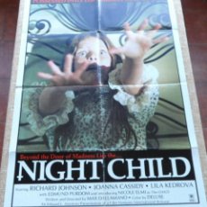 Cine: NIGHT CHILD INT'L FOLDED MOVIE POSTER, ONE SHEET, R1975, RICHARD JOHNSON, JOANNA. Lote 307789523
