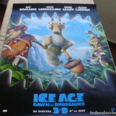 Cine: ICE AGE: DAWN OF THE DINOSAURS UNFOLDED POSTER, DS, TEASER, STYLE B, RAY ROMANO. Lote 307802313