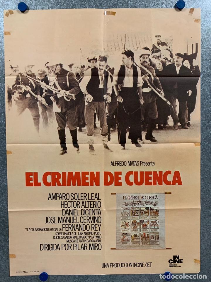 Kino: El crimen de Cuenca. Amparo Soler Leal, H&eacute;ctor Alterio, Fernando Rey. A&Ntilde;O 1979 POSTER ORIGINAL