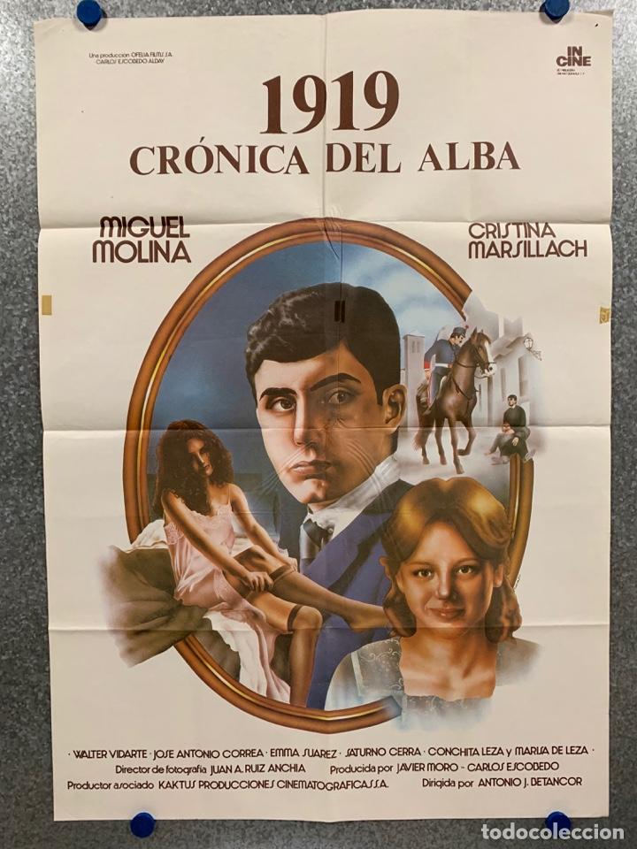 Kino: Cr&oacute;nica del alba. Micky Molina, Cristina Marsillach, Walter Vidarte. A&Ntilde;O 1919. POSTER ORIGINAL
