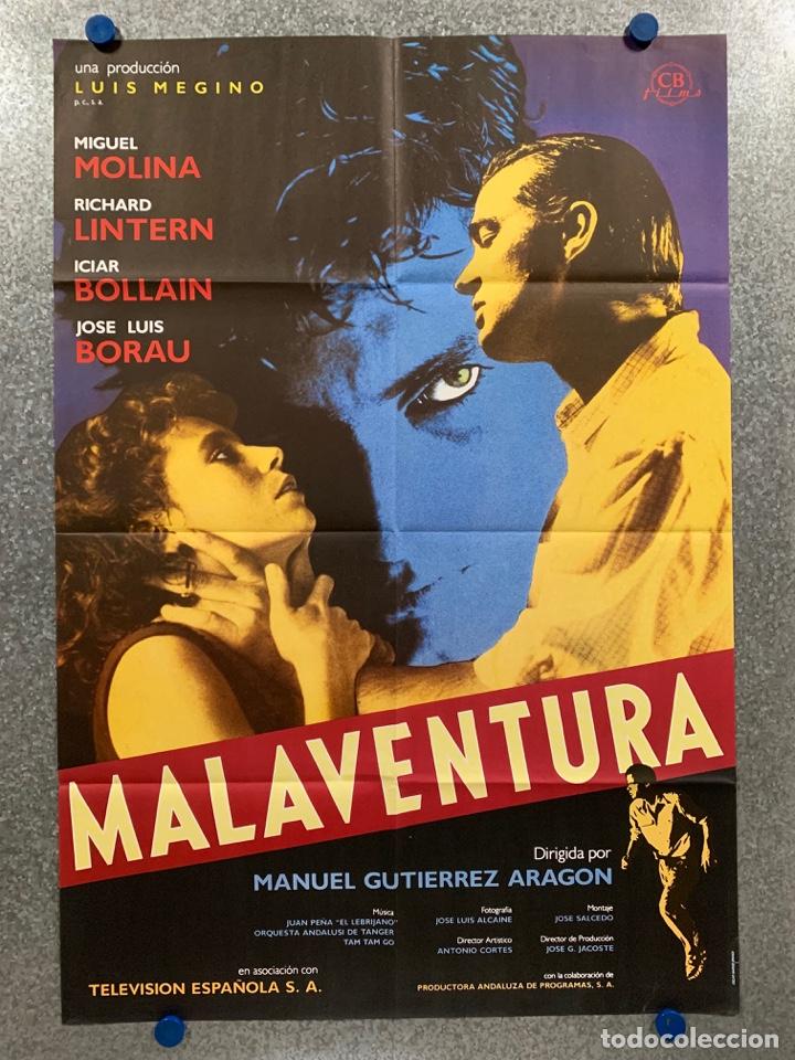 Kino: Malaventura. Micky Molina, Richard Lintern, Ic&iacute;ar Bolla&iacute;n, Jos&eacute; Luis Borau. POSTER ORIGINAL