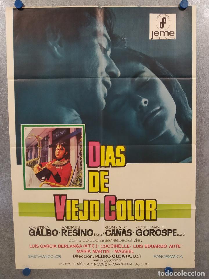 Cinema: D&iacute;as de viejo color. Cristina Galb&oacute;, Andr&eacute;s Resino, Gonzalo Ca&ntilde;as A&Ntilde;O 1967. POSTER ORIGINAL
