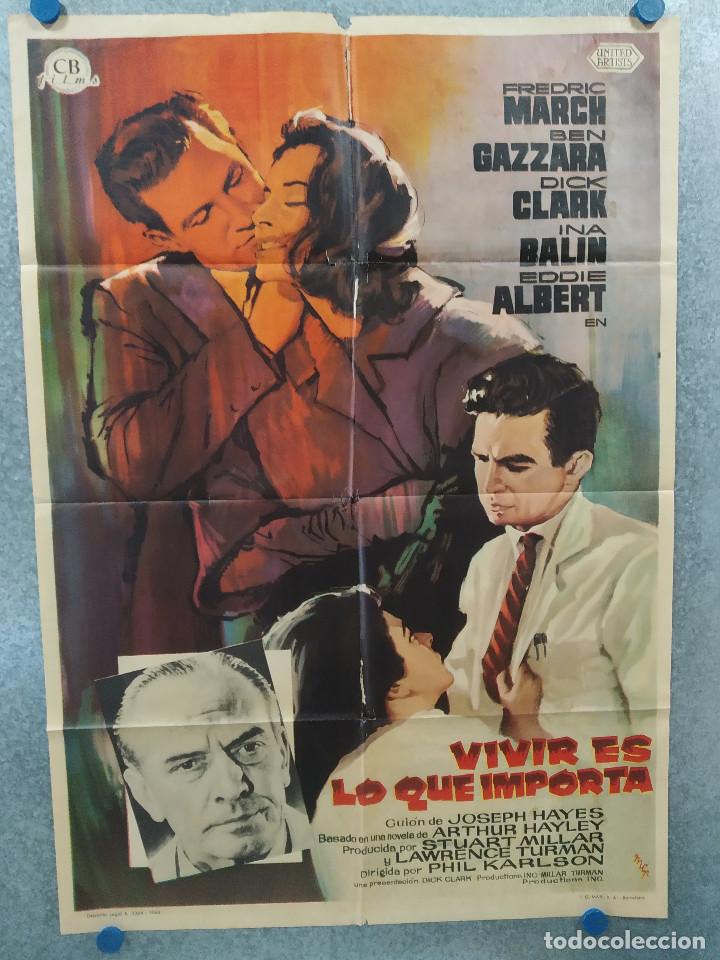 Cinema: Vivir es lo que importa. Fredric March, Ben Gazzara, Dick Clark A&Ntilde;O 1962 POSTER ORIGINAL