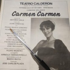 Cine: CONCHA VELASCO CARMEN CARMEN TEATRO CALDERON ESTRENO.