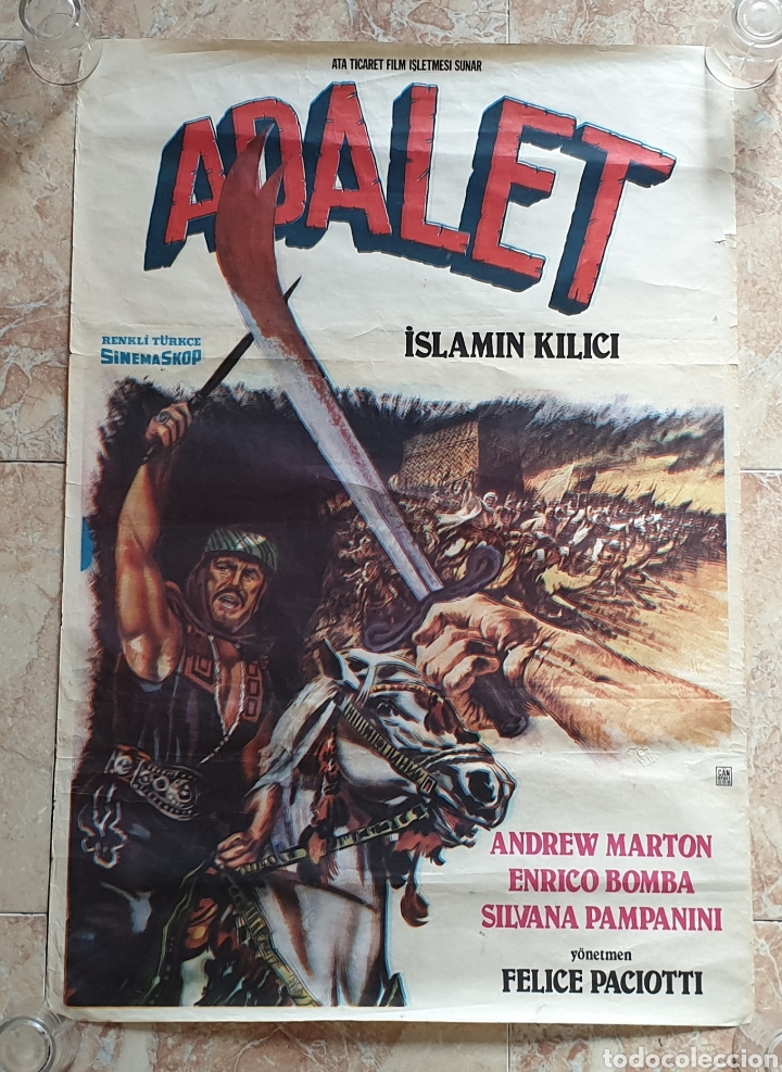 Cinema: POSTER ORIGINAL TURCO DE LA PELICULA ADALET ISLAMIN KILICI aka LA ESPADA DEL ISLAM