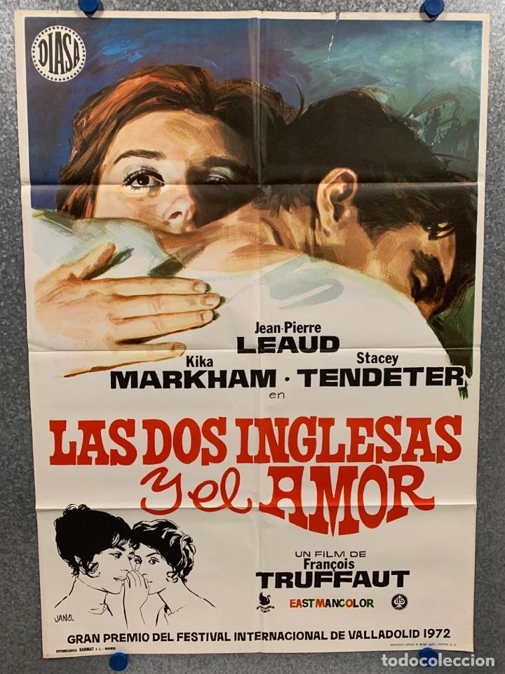 Cinema: Las dos inglesas y el amor. Jean-Pierre L&eacute;aud, Stecey Tenderer, Kika M. A&Ntilde;O 1972. POSTER ORIGINAL