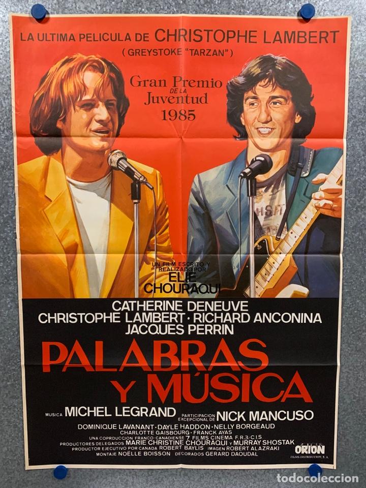 Cine: Palabras y m&uacute;sica. Catherine Deneuve, Christopher Lambert, Richard A. A&Ntilde;O 1985. POSTER ORIGINAL