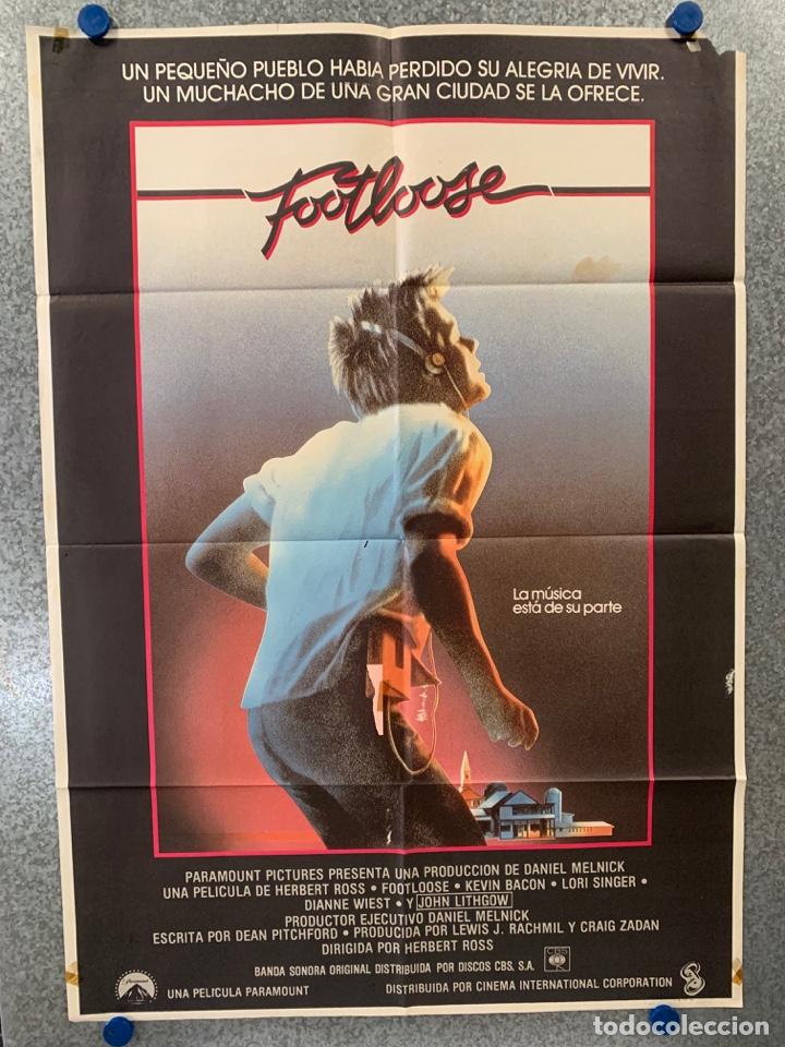 Cine: Footloose. Kevin Bacon, Lori Singer, Sarah Jessica Parker. A&Ntilde;O 1984. POSTER ORIGINAL.