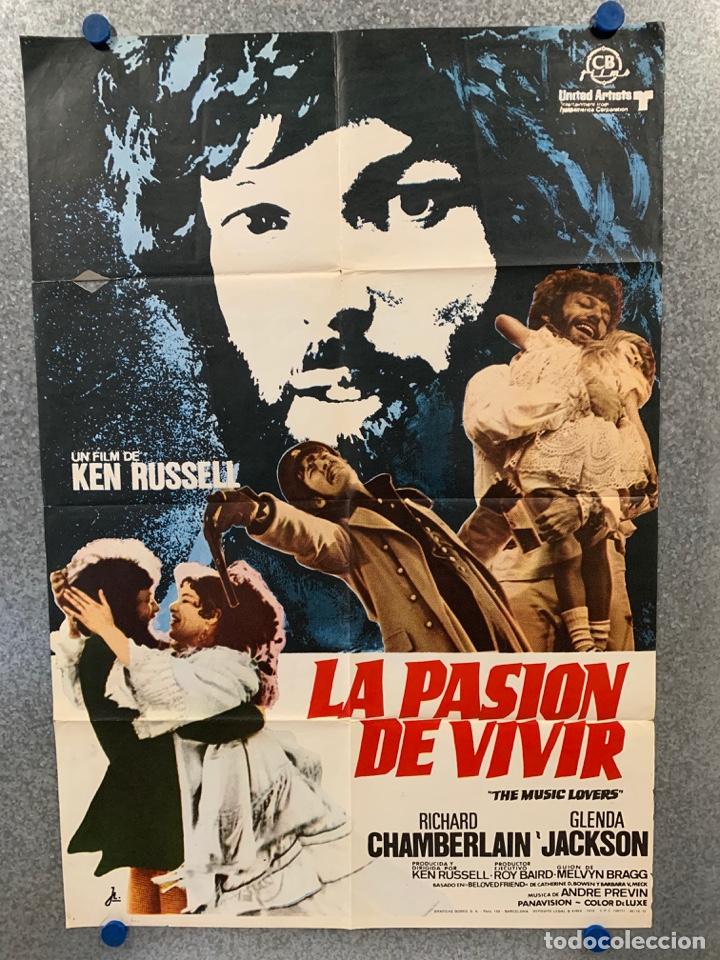 Cine: La pasi&oacute;n de vivir (La otra cara del amor). Richard Chamberlain, GlendaJ. A&Ntilde;O 1973. POSTER ORIGINAL.