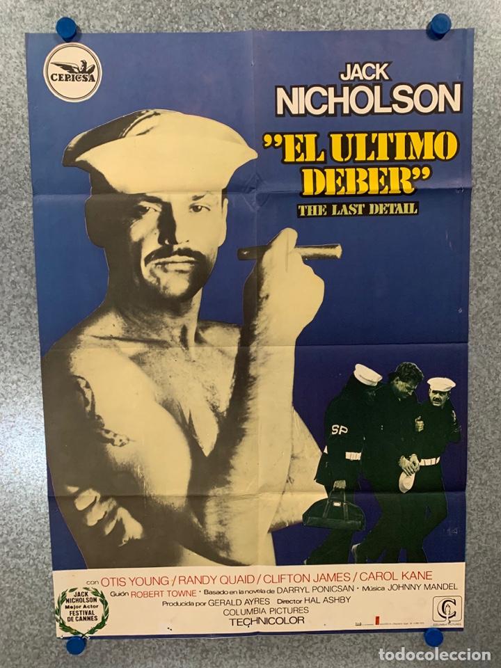 Cine: El &uacute;ltimo deber.Jack Nicholson, Otis Young, Randy Quaid. A&Ntilde;O 1976. POSTER ORIGINAL.