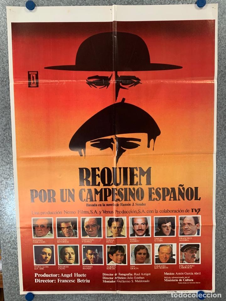 Kino: R&eacute;quiem por un campesino espa&ntilde;ol. Francisco Algora, Sim&oacute;n Andreu. A&Ntilde;O 1985. POSTER ORIGINAL.