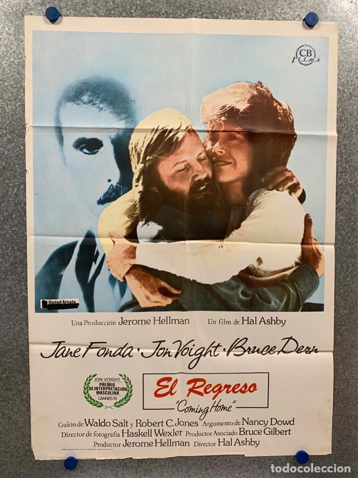 Kino: El regreso. Jon Voight, Jane Fonda, Bruce Dern. A&Ntilde;O 1981. POSTER ORIGINAL.