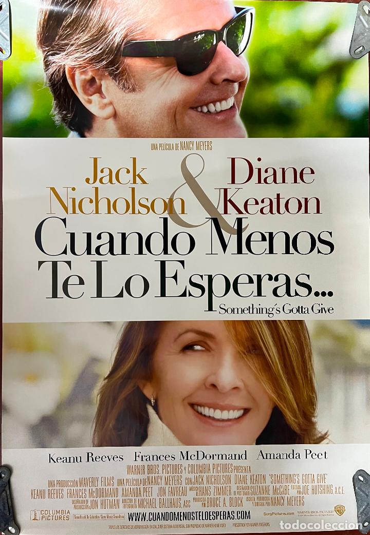 Cinema: CARTEL DE CINE ORIGINAL. PEL&Iacute;CULA, CUANDO MENOS TE LO ESPERAS. MEDIDAS: 68X98 CM.