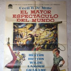Cine: CARTEL EL MAYOR ESPECTÁCULO DEL MUNDO 1962 100X70 CHARLTON HESTON JAMES STEWART. Lote 316490413