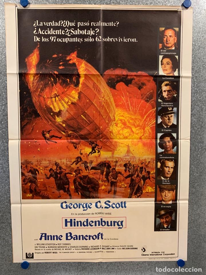 Cine: Hindenburg. George C. Scott, Anne Bancroft, William Atherton. A&Ntilde;O 1976. POSTER ORIGINAL