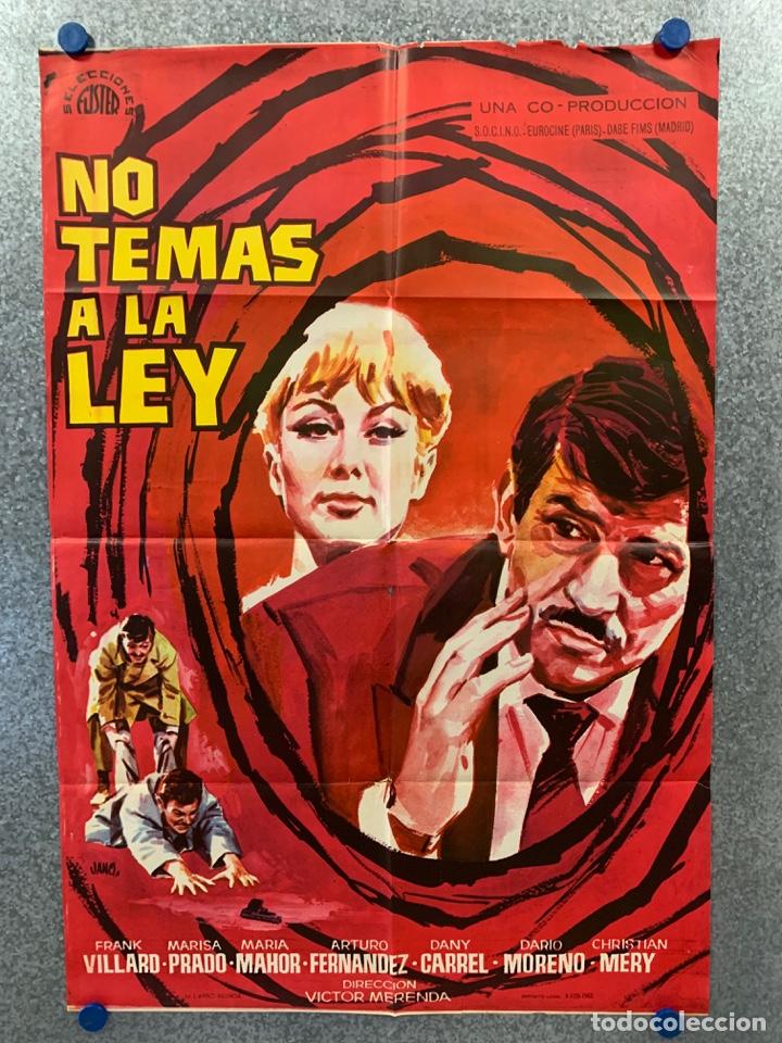 Cine: No temas a la ley. Franck Villard, Dario Moreno, Dany Carrel. A&Ntilde;O 1963. POSTER ORIGINAL.