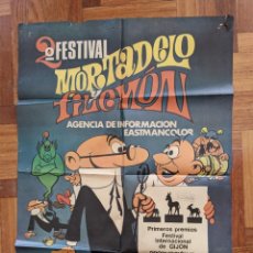 Cine: CARTEL 2º FESTIVAL POSTER MORTADELO Y FILEMON - FESTIVAL GIJON - SELLO TOLERADA. Lote 317935738