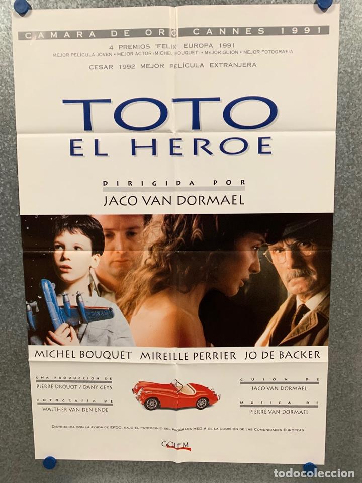 Kino: Toto, el h&eacute;roe. Michel Bouquet, Jo De Backer, Gisela Uhlen. A&Ntilde;O 1991. POSTER ORIGINAL