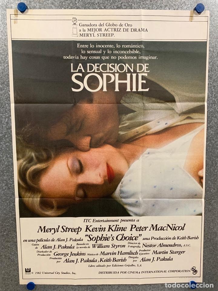 Kino: La decisi&oacute;n de Sophie. Meryl Streep, Kevin Kline, Peter MacNicol, Rita. A&Ntilde;O 1983. POSTER ORIGINAL.