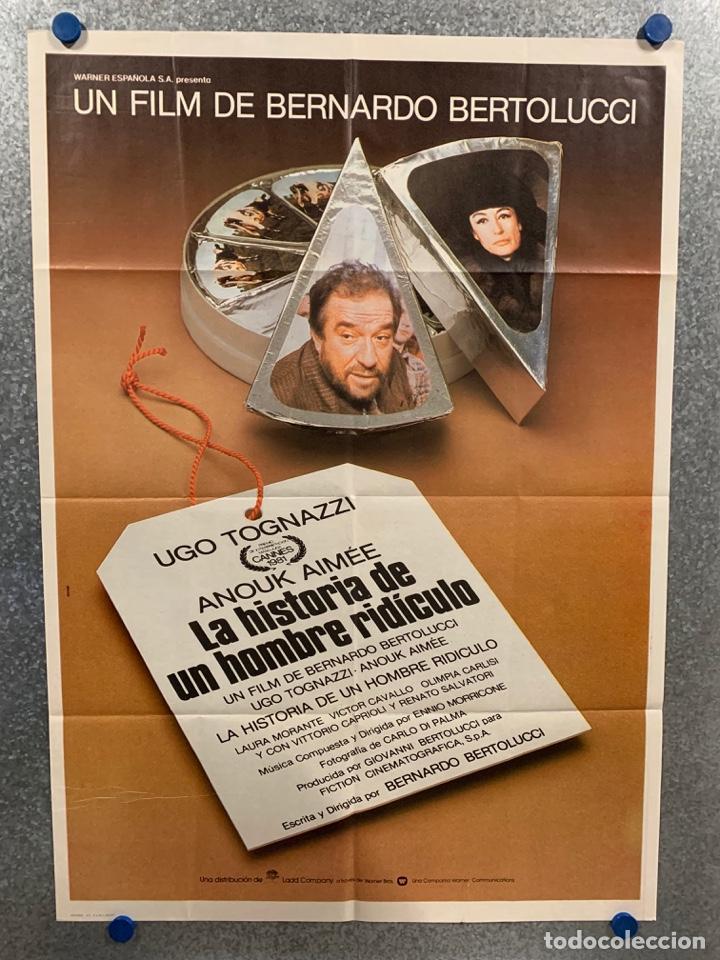 Kino: La historia de un hombre rid&iacute;culo. Ugo Tognazzi, Anouk Aim&eacute;e, Laura M. A&Ntilde;O 1982. POSTER ORIGINAL.